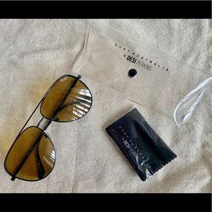 Quay x Desi “Sahara” Olive Aviator Sunglasses